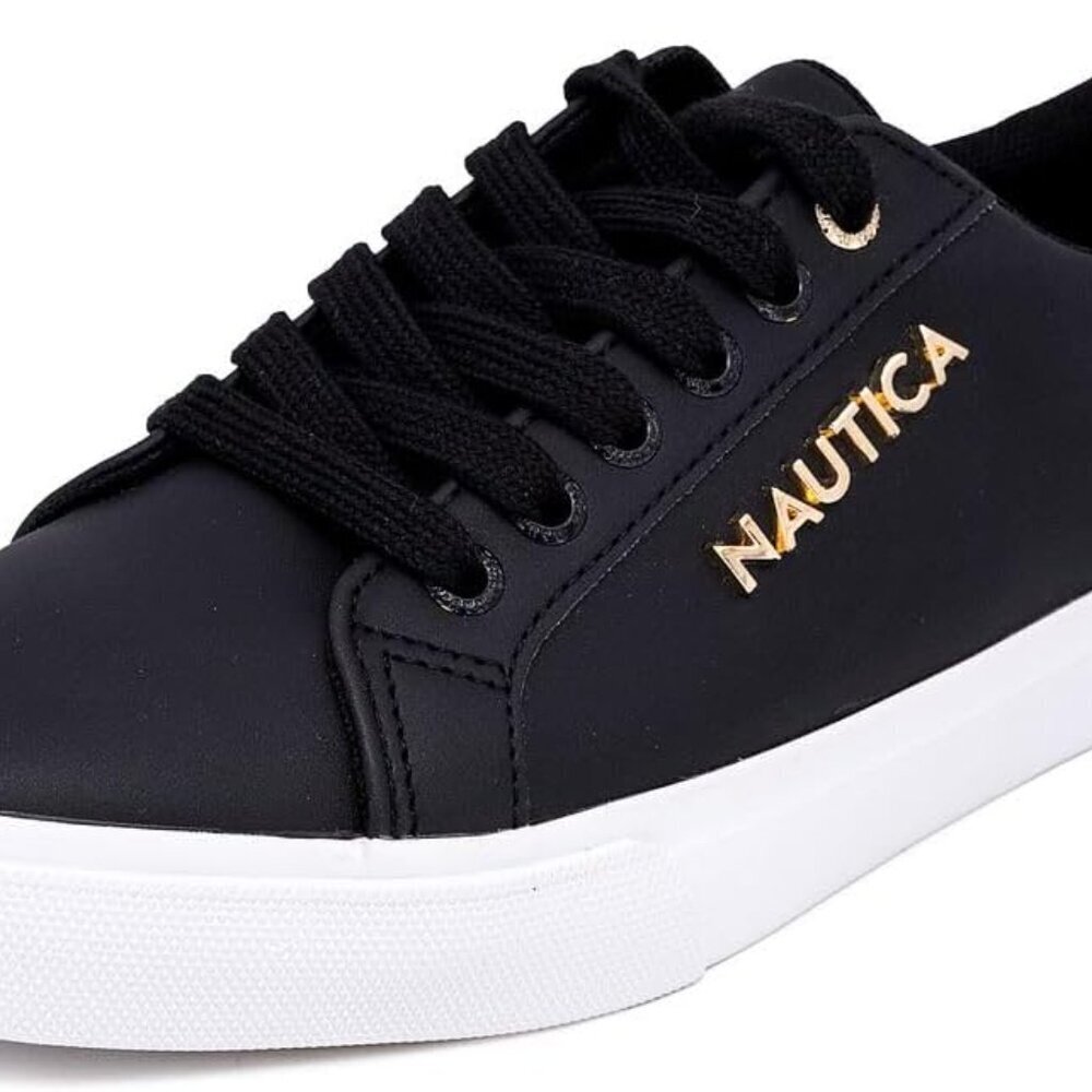 Women's Leather Court Sneakers 7.5 Rubber Sole Lace-Up Casual Tennis Shoes